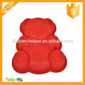 Forno de microondas Use calor e Slip resistente Teddy Bear Silicone Bolo Mold Pan